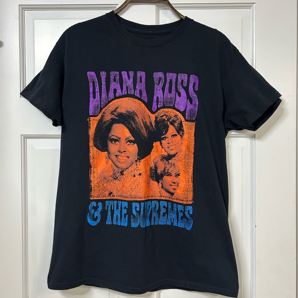 Diana Ross & The Supremes Black Graphic Tee Size Medium